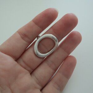 Silver Tone Oval Chunky Statement Ring | 7